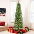 thumbnail image 1 of Alupssuc 5.5ft Prelit Artificial Slim Pencil Christmas Tree with 160 Warm White Lights, 420 Branch Tips and Foldable Stand, 1 of 7