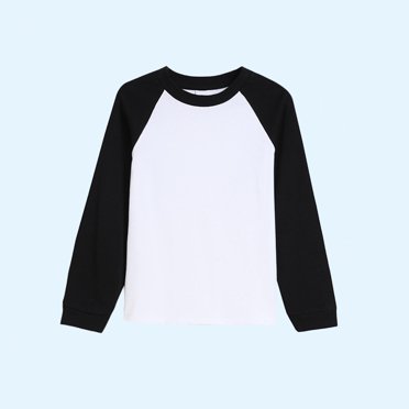 Milgrthf Kids Boys Girls Crewneck Sweatshirt Fall Casual Long Sleeve Raglan Color Block Cotton Pullover Tops Black 7 Years
