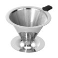 thumbnail image 1 of Pour Over Coffee Filter, 105mm Outer Diameter Coffee Strainer Professional Stainless Steel Pour Over Coffee Dripper  For Office For Home For Coffee Shop, 1 of 8