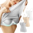 thumbnail image 2 of Timegard Camisoles pour Femmes 3 Pcs avec Soutien-Gorge Intégré Col Rond Bretelles Spaghetti Ajustées Douces Maillots de Corps Décontractés Hauts de Pyjama, 2 of 6