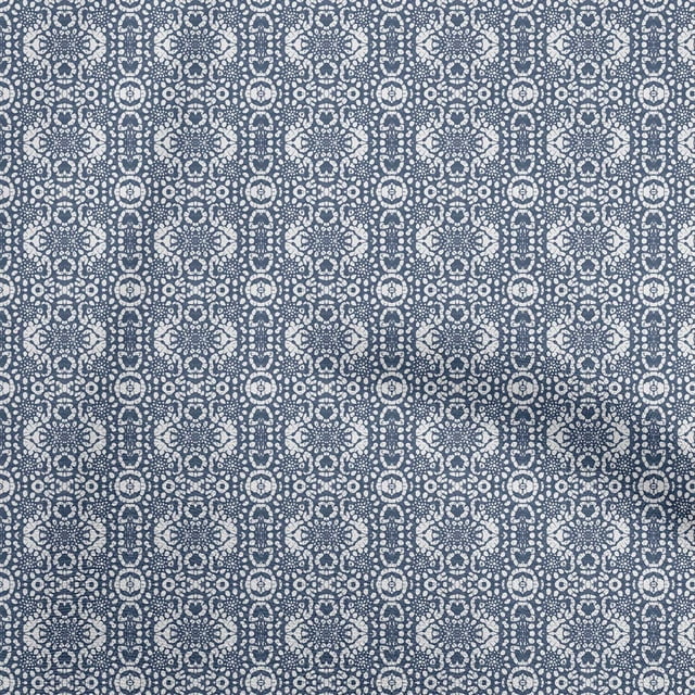 oneOone Georgette Viscose Teal Blue Fabric Aian Batik Craft Projects Decor Fabric Printed By The Yard 42 Inch Wide
