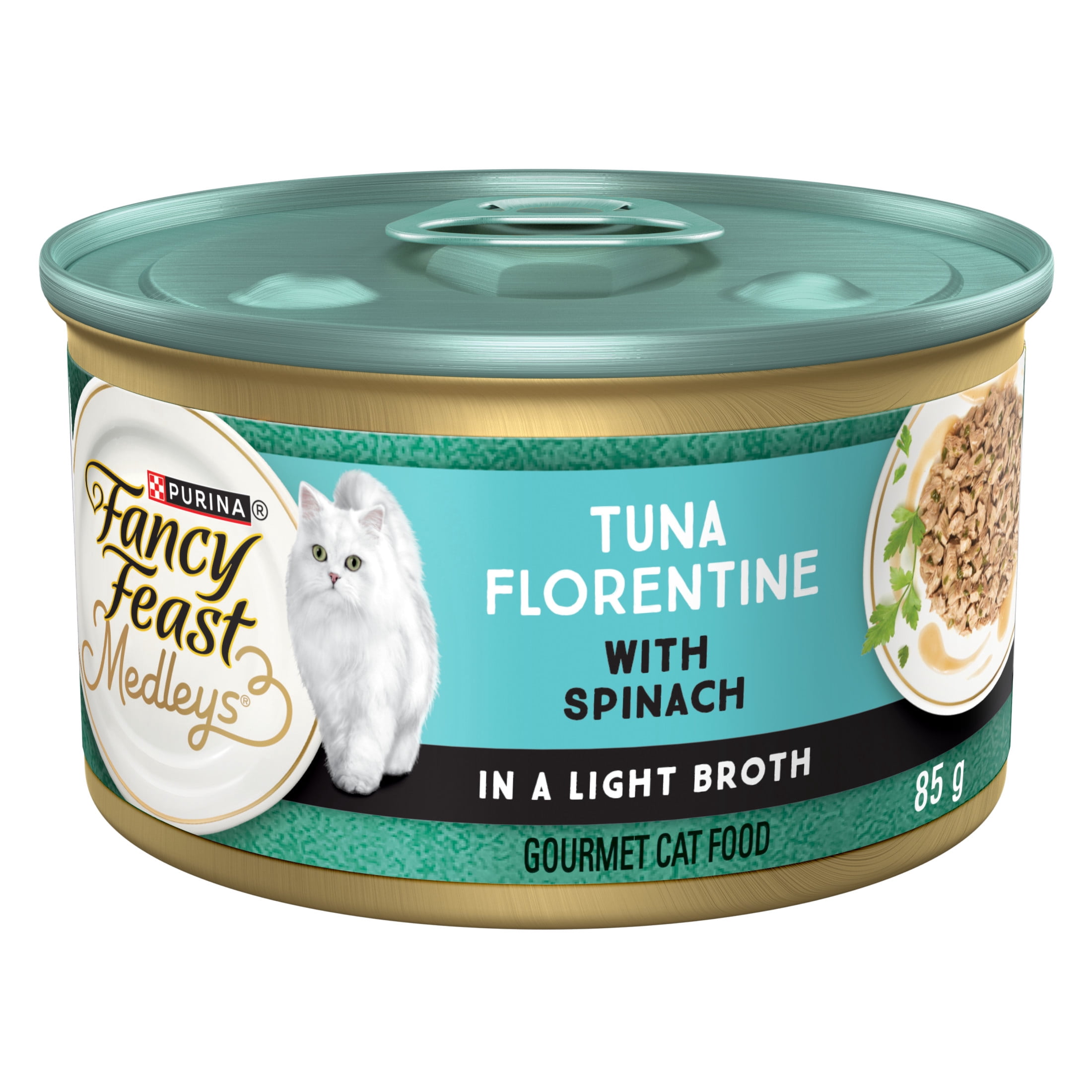 Fancy Feast Medleys Tuna Florentine in a Light Broth, Wet Cat Food 85 g