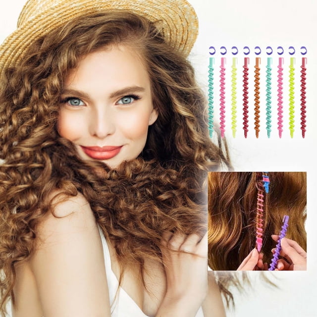 Spiral Hair Curling Rods Set for Heatless Long Lasting Curls and Styling Beauty Tool Kit