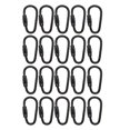 thumbnail image 1 of KLKCMS 20Pcs Small Locking Carabiner Clip Black D Rings Mini Carabiner Clip for Camping, 1 of 9