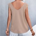 thumbnail image 5 of EQWLJWE Débardeurs Sans Manches pour Femmes, Mode Été, Couleur Unie, Col en V, Dentelle, Blouse Décontractée, 5 of 5