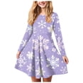 thumbnail image 1 of Zanarzt Robe de Noël pour Filles Enfants Robe de Noël pour Fille Imprimé Bal Fête Fête de Noël Robes pour Fille Violet, 13-14 Ans, 1 of 5