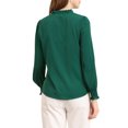 thumbnail image 3 of INSPIRE CHIC Blouse à Col en V pour Femme à Ourlet Rond Haut à Manches Longues m Vert, 3 of 6