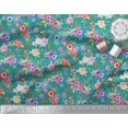 thumbnail image 2 of Soimoi Tissu Popeline de Coton Feuilles, & Imprimés Floraux de Roses au Mètre 42 Pouces de Large, 2 of 3