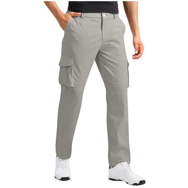 SHTXOZHI Pantalon Cargo Décontracté pour Hommes, Léger, Athlétique, Plein Air, Randonnée, Voyage, avec Multiples Poches