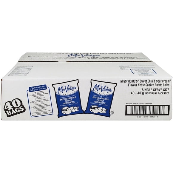 Miss Vickies Sweet Chili & Sour Cream Kettle Cooked Potato Chips, 40 Gram Pack of 40
