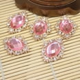 thumbnail image 4 of GUOOL 20x Round Crystal Rhinestone Diamante Flatback Buttons Embellishment Wedding DIY Pink Purple, 4 of 9