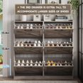 thumbnail image 2 of Vabches Large Shoe Storage Cabinet with 6 Flip Drawers for Entryway, Narrow Shoe Rack Cabinet, White, 2 of 7