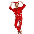 thumbnail image 1 of goowrom Pyjama de Noël pour Femmes, Combinaison à Capuche à Motif Imprimé, 1 of 9