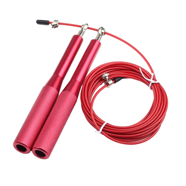 S SERENABLE Skipping Rope 300cm Adjustable Length Non Slip Handle Aerobic Exercises Personal Thick Red