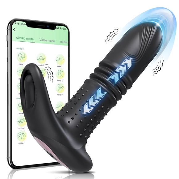 Tluda Thrusting Anal Vibrator, Prostate Massagers with 6 Speeds & 10 Vibration, Butt Plug Mens Vibrator with Remote Control, Anal Sex Toys for Man, Adult Sex Toys & Games