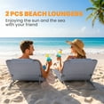 thumbnail image 4 of Outsunny 2 Pcs Chaise Longue de Plage Pliante Chaise Longue avec Oreiller, Gris, 4 of 10