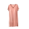 thumbnail image 1 of Timegard Pyjama pour Femme avec Soutien-Gorge Intégré Manches Courtes Col en V à Volants Tenue d'Intérieur Confortable Chemise de Nuit Décontractée, 1 of 5