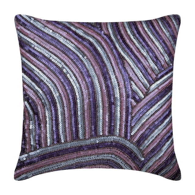 Housses de Coussin Décoratif, Housse de Coussin Violette, Housse de Coussin à Paillettes Multicolores Perlées, Housse de Coussin 20x20 Pouces (50x50 cm), Housse de Coussin Décoratif, Carrée - Plum Cheer