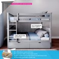 thumbnail image 2 of Bedsmart  Full Over Full Bunk Bed, Solid Wood frame,Gray, 2 of 6