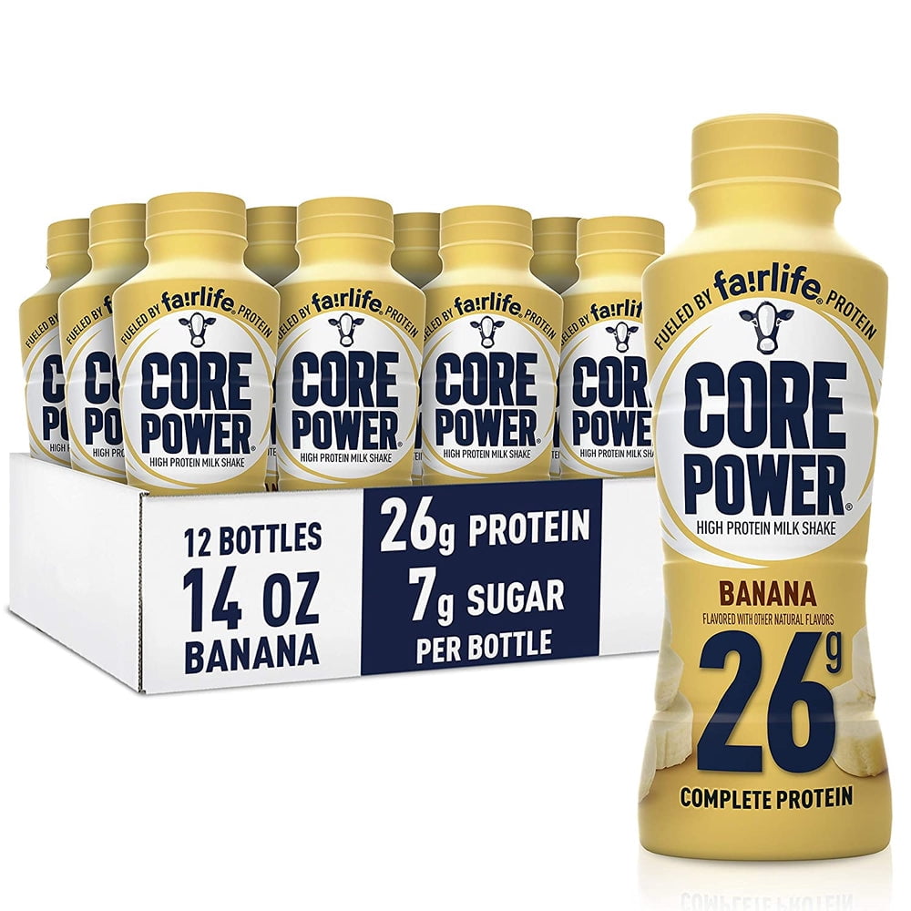 Core Power Fairlife High Protein Shakes, Banana Flavor, 14 Fl Oz (Pack of 12)
