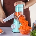 thumbnail image 4 of Rotary Cheese Grater, 3 In 1 Kitchen Shredder Vegetable Slicers with 3 Interchangeable Blades, Easy to Clean Rotary Grater Slicers for Fruit, Vegetables(Red), 4 of 11