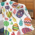 thumbnail image 4 of Easter Blanket Easter Eggs Blanket Flannel Digital Printed Conditioning Blanket Nap Blanket, 4 of 7
