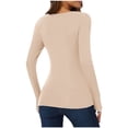 thumbnail image 2 of Womens Long Sleeve Tops 2026 Fall Winter Basic Square Neck Fitted Breathable Undershirt T Shirt, 2 of 7