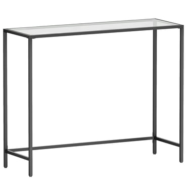 VASAGLE Entryway Table, Console Table, Tempered Glass Tabletop, Modern Easy Assembly, with Adjustable feet
