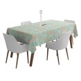thumbnail image 1 of Vargottam Indoor/OutdoorTablecloth58x120 Inch Rectangle Tablecloth with Umbrella Hole and Zip- Waterproof PatioTableCloths- TableCovers for Backyard RectangularTable- Aquamarine Green2, 1 of 5