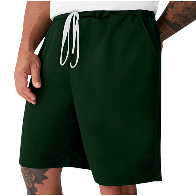 Diufon Men's Athletic Shorts Drawstring Waisted Outdoor Sport Shorts Spring Summer Hiking Shorts with Pockets