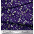 thumbnail image 3 of Soimoi Purple polyester Crepe Fabric Curry & Leaves Print Fabric by Yard 42 Inch Wide, 3 of 3