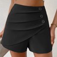 thumbnail image 2 of Timegard Shorts for Women High Waist Ruched Button Comfy Solid Color Casual Shorts Summer Fashion, 2 of 4