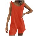thumbnail image 2 of Styesk Shorts pour Femmes Mode Femme Été Uni Poche Décontracté Sans Manches Combinaison à Bretelles, 2 of 7