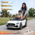 thumbnail image 3 of VOLTZ TOYS Licensed Mercedes-Benz AMG GTR 12V Kids Ride On Car - Electric Sports Car with Remote Control, LED Lights & Music - White, 3 of 8