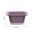 thumbnail image 3 of Kitchen Strainer and Colander Bowl Set - Food-Grade Material Double-Layer Stackable Design Fruit Vegetable Washing Basket, Purple, JKODE, 3 of 9