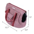 thumbnail image 3 of Small Pet Carrier for Small Dogs and Cats - Washable Semi-Open Pet Travel Tote Bag - Adjustable Strap Pet Carrier for Cat Travel Bag - 9.8 x 15.7 x 13 Inch - Rose, 3 of 7