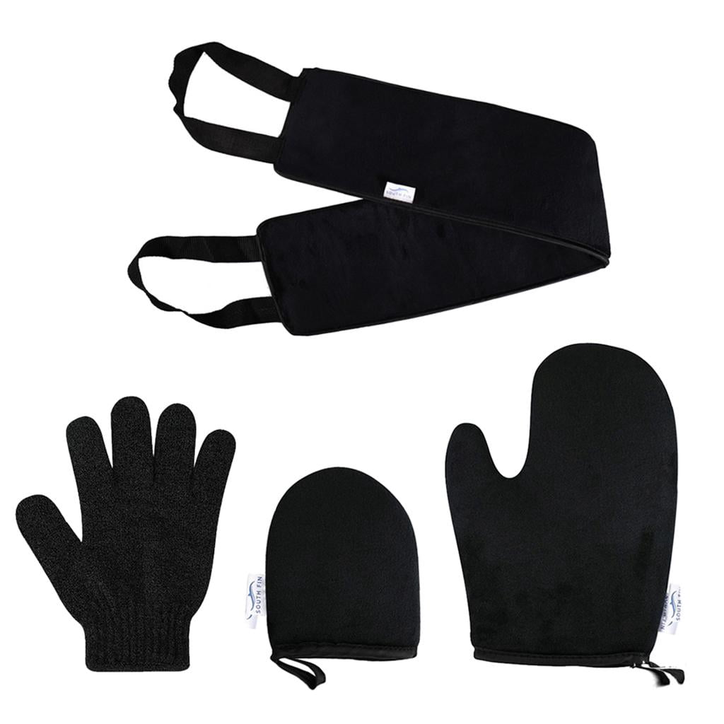 TISHITA Back and Body Self Tanning Mitts Set Fake Tan Applicator Black 02