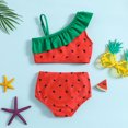 thumbnail image 3 of MIASHUI Girls 2 Piece Swimsuit Watermelon Printed Ruffles Swimwear Beach Sport Bikini Set,Red,18-24 Months, 3 of 6