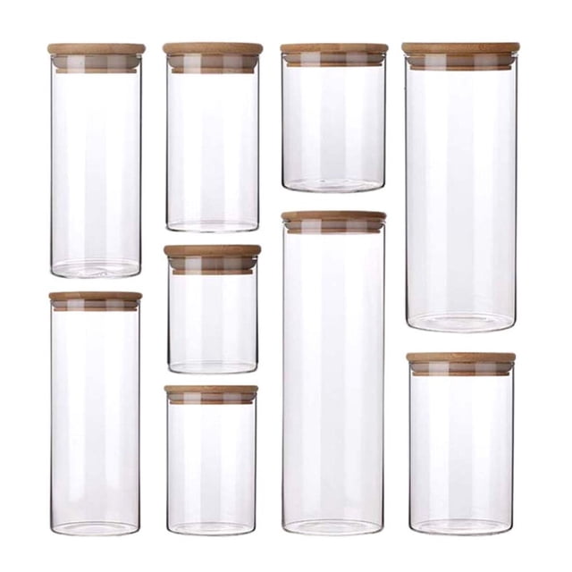 CHUANK Sealed Canisters Glass Jar Airtight Jar Sugar Jar Container for Coffee Flour Container Glass Containers