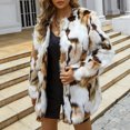 thumbnail image 4 of PVCS Manteau Veste Chaud en Fausse Fourrure pour Femmes Dames Hiver Col en V Imprimé Vêtement d'Extérieur, 4 of 9