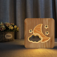 thumbnail image 1 of Moon Cloud LED Night Light 3D Wooden Luminaire Creative Bedside USB Decorative Atmosphere Lamp Table Light - FS-T2246, 1 of 5