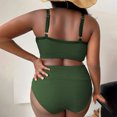 thumbnail image 3 of 2024 Women's Sexy Plus Size Suspender Bikini - High Waisted Solid Color Swimsuit, 3 of 6