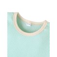 thumbnail image 3 of SUNSIOM Ensemble 2 Pcs pour Filles Manches Courtes Hauts à Blocs de Couleur + Shorts, 3 of 10