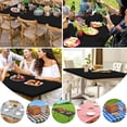 thumbnail image 4 of Cloth Elastic Fitted Tablecloths For 6 Foot Rectangle Tables Stretch Washable Patio Table Cover For Outdoor Camping Banquet And Parties (30 Elastic Rectangle Tablecloth Reusable Table Chalk Tablecloth, 4 of 7