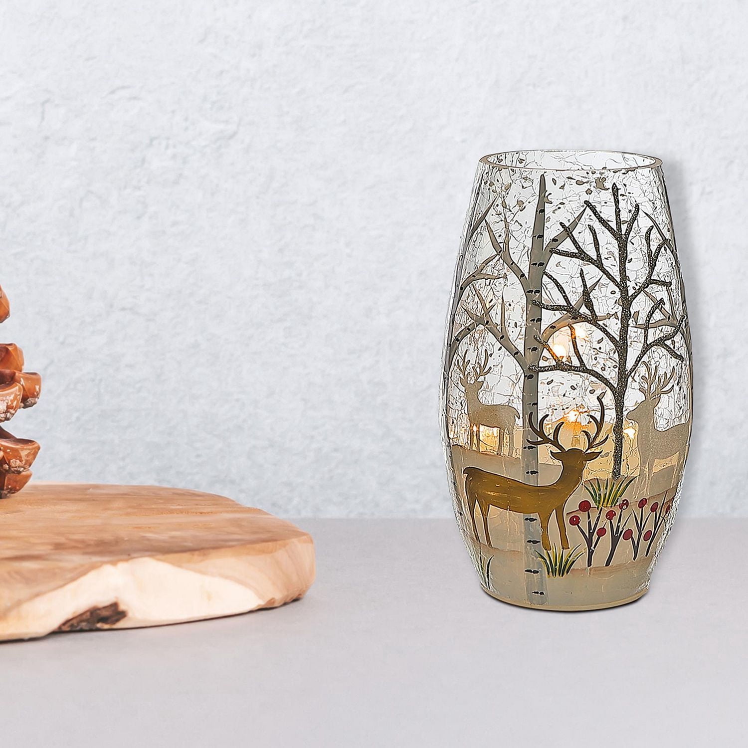Décor En Verre À La Tête De Noël Rendeer D'Hiver 7.3