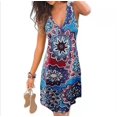 thumbnail image 1 of Nouvelle Robe Mini Décontractée Sans Manches à Col en V Sexy Boho Plage pour Femmes, 1 of 6