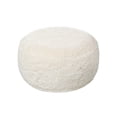 thumbnail image 1 of KAWELL Mongolian Faux Fur Inflatable Ottoman, Round Foot Rest, Vanity Stool, Makeup Stool, Accent Furniture, Ivory White, Machine Washable, 1 of 6