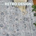 thumbnail image 4 of SIXHOME 8'x10' Vintage Gray Floral Area Rug, Non-Slip Washable Carpet for Living Room, Bedroom, or Playroom – Soft Indoor Floor Mat, 4 of 7