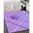 thumbnail image 3 of Ahgly Company Tapis d'Intérieur Lavable en Machine Carré Transitionnel Lilas Violet Vif, 8 Pieds Carré, 3 of 7