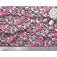 thumbnail image 2 of Soimoi polyester Crepe Fabric Camouflage Texture & Flamingo Bird Printed Fabric 1 Yard 42 Inch Wide, 2 of 3